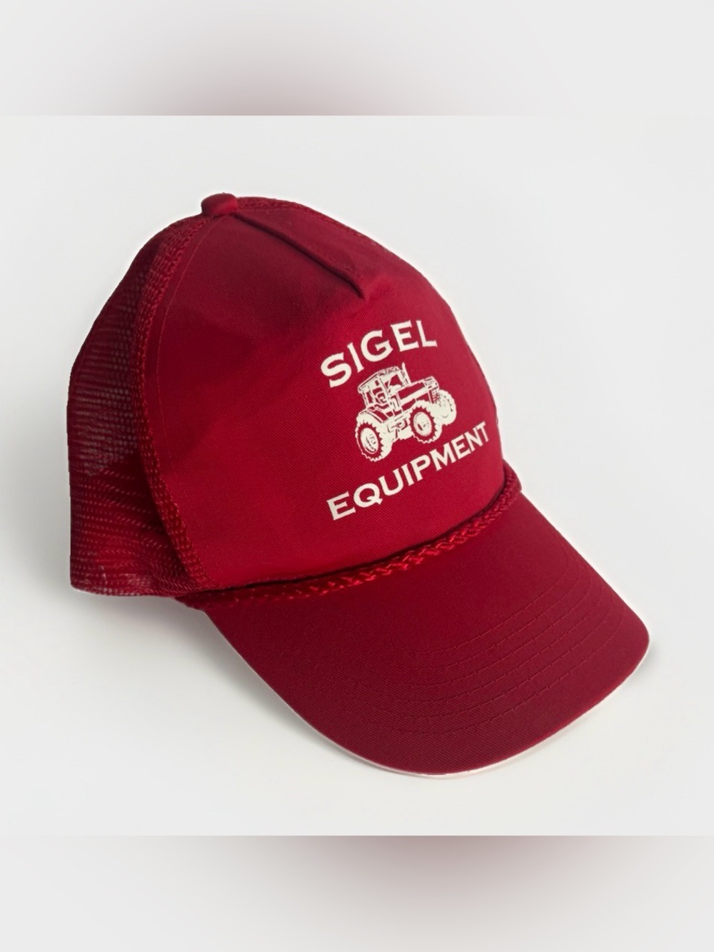 Vintage Sigel Equipment Farm Machinery Tractor Ag Rope Trucker Hat Cap Snapback